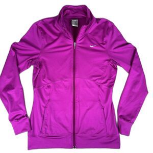 Nike Dri-FIT Full Zip Track Jacket Womens Medium Pink Magenta Athletic Running
